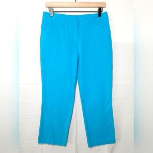 Lilly Pulitzer blue cotton spandex cropped pants, size 6